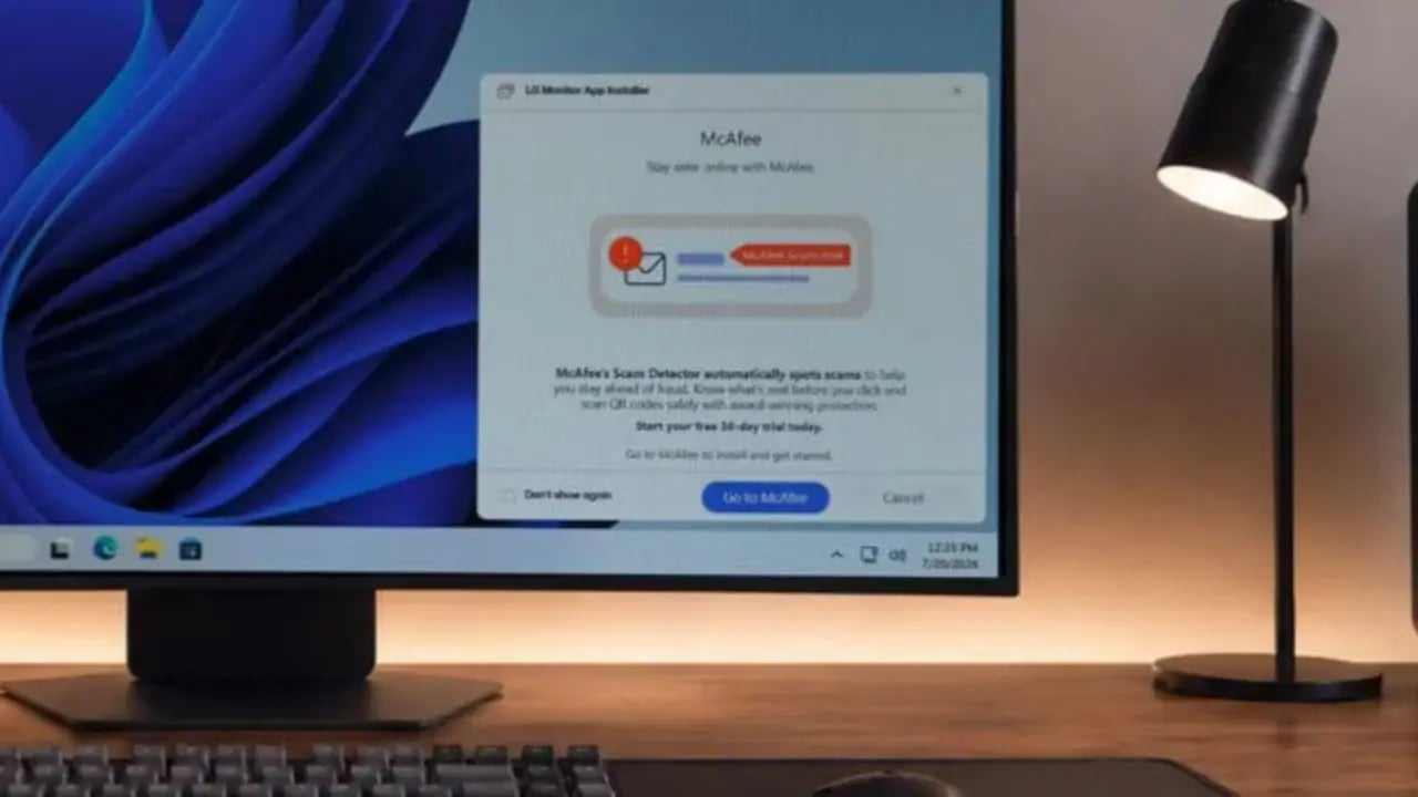 Windows'taki McAfee Reklamı Polame: LG Geri Adım Attı