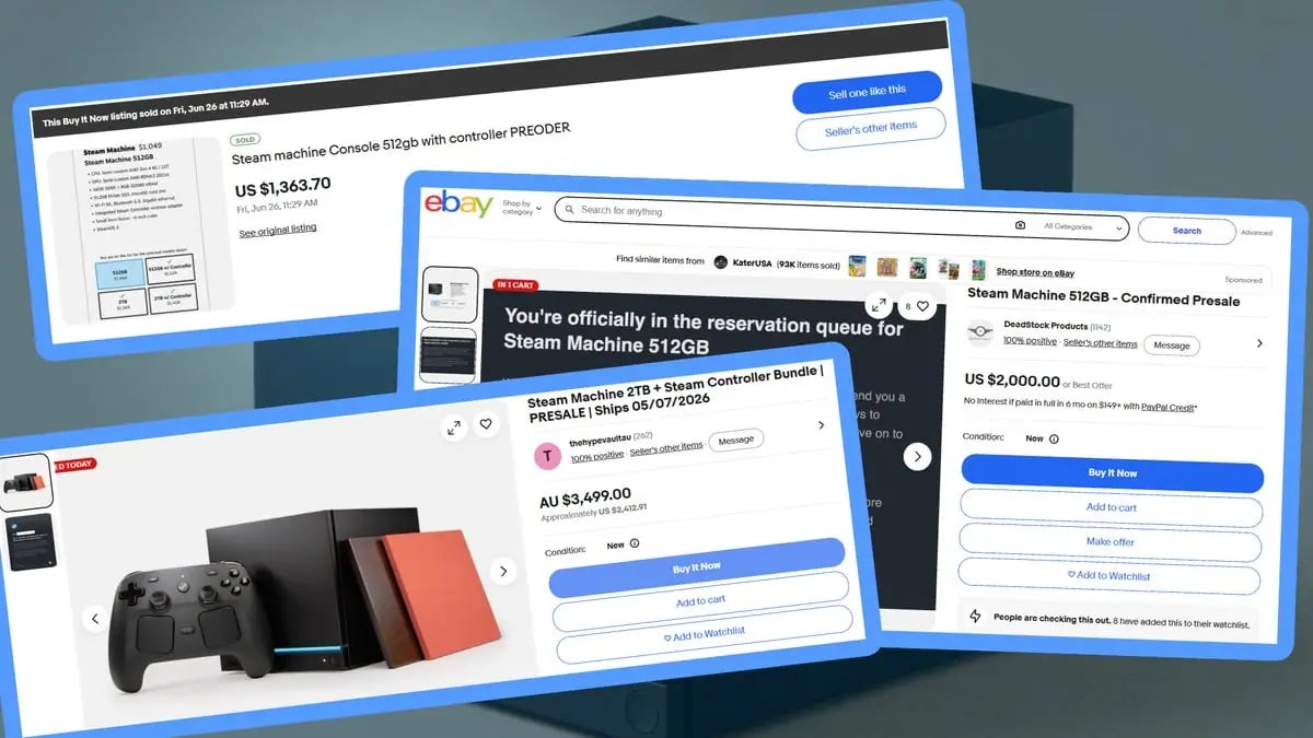 Steam Machine Ön Siparişleri eBay'de Satışa Çıktı: Valve Kuyruğu Finansal Değere Dönüştü