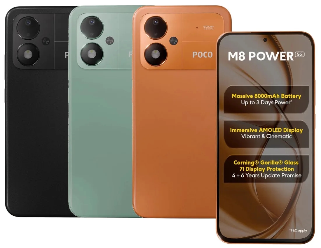 Poco M8 Power Lansman: 8000 mAh Pil ve 120 Hz AMOLED Güç Buluştu